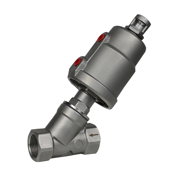 Internal stainless steel pneumatic angle seat valve